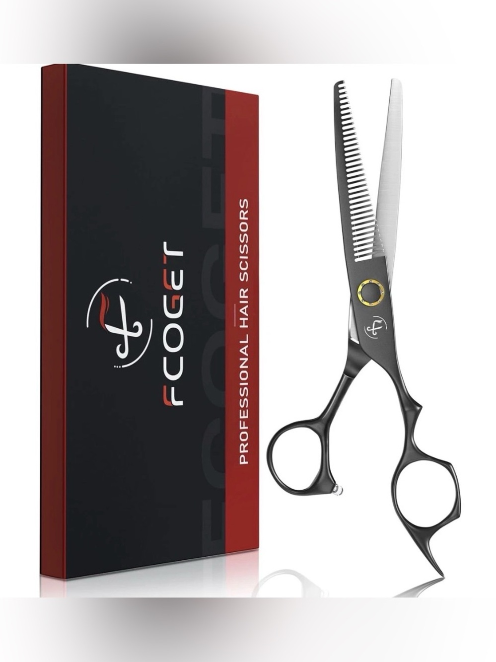 NIB Fcoget Professional Hair Thinning Texturizing Shears 6.8" Matte Black